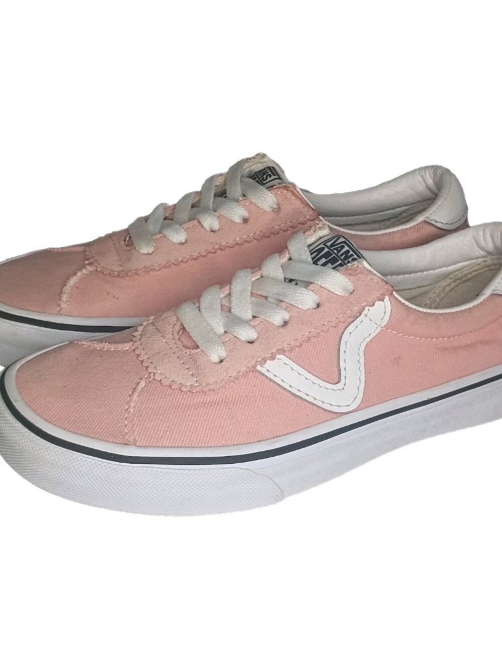 Vans Old Skool Low Top Light Pink Denim Shoes Off The Wall Women's Size 5 Rare
